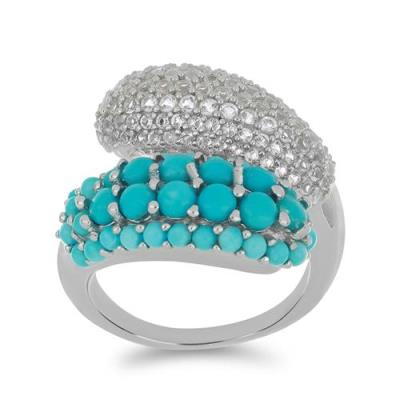 BUY STERLING SILVER NATURAL BLUE TURQUOISE GEMSTONE RING